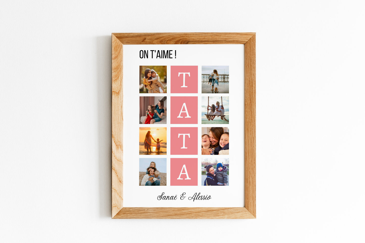Affiche personnalisée tata photos - Cadeau tata personnalisé