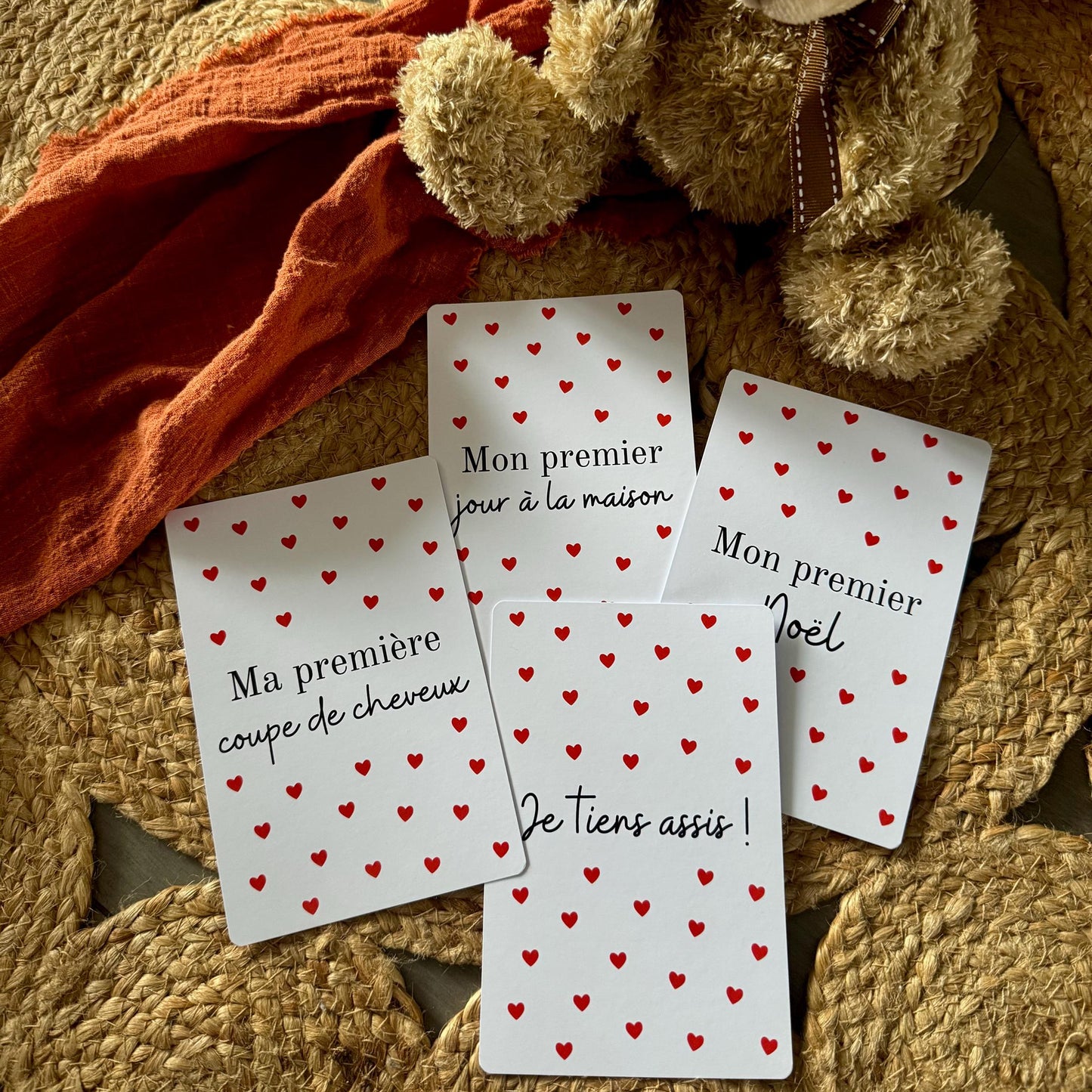 Cartes étapes bébé - Première année bébé - Cartes photos premiers mois bébé