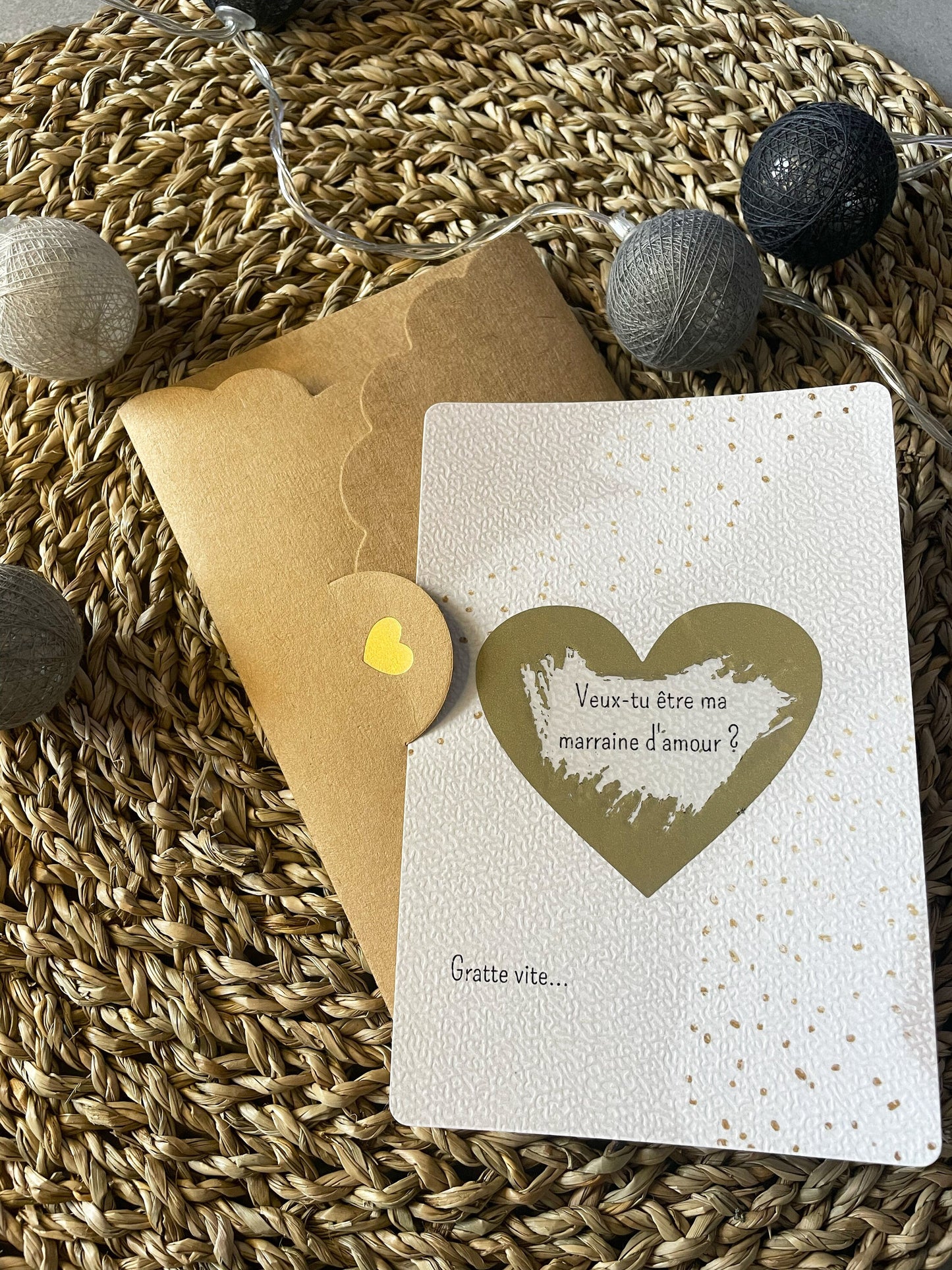 Carte à gratter demande marraine annonce grossesse
