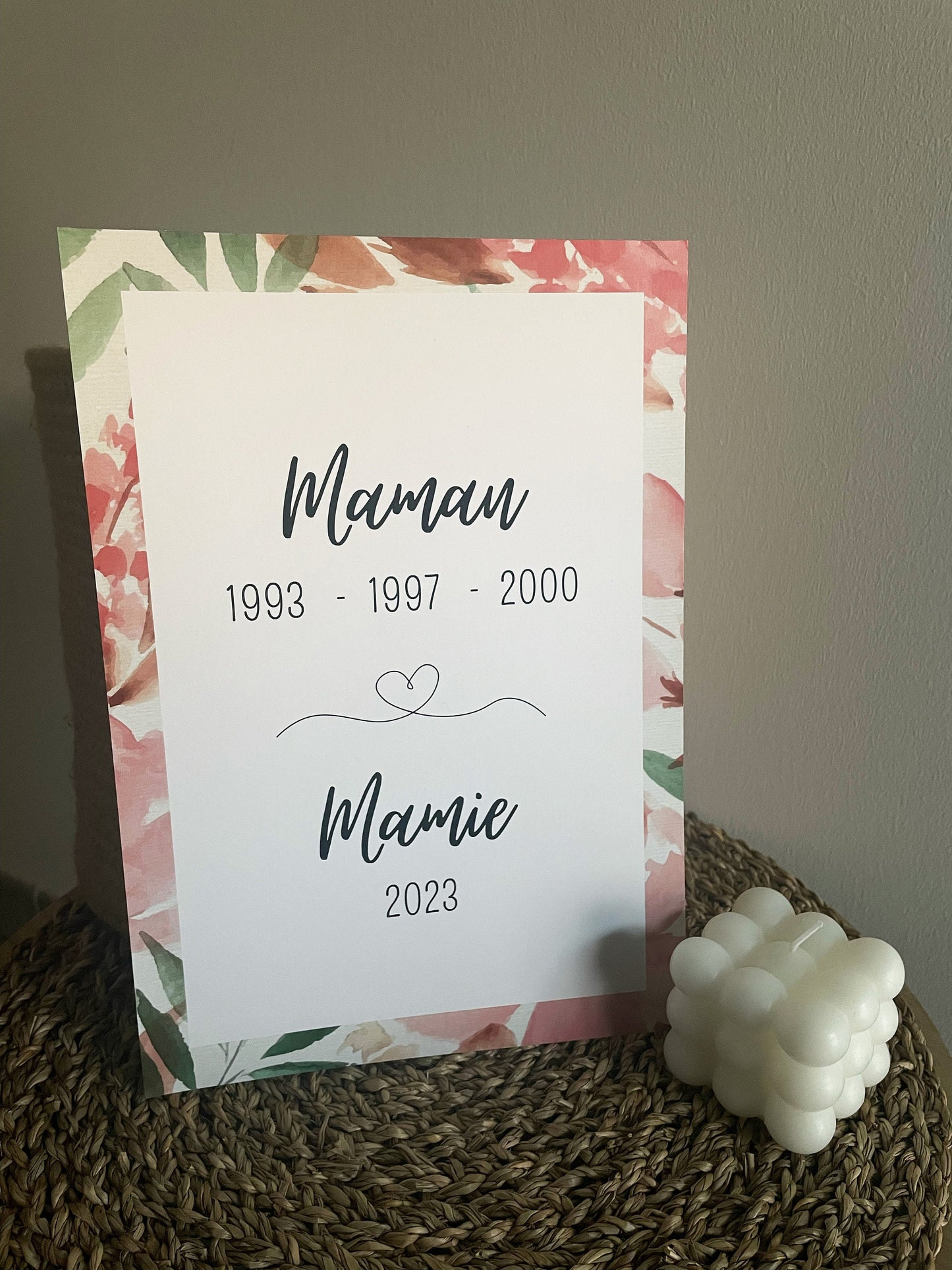 Affiche dates mamie, annonce grossesse mamie