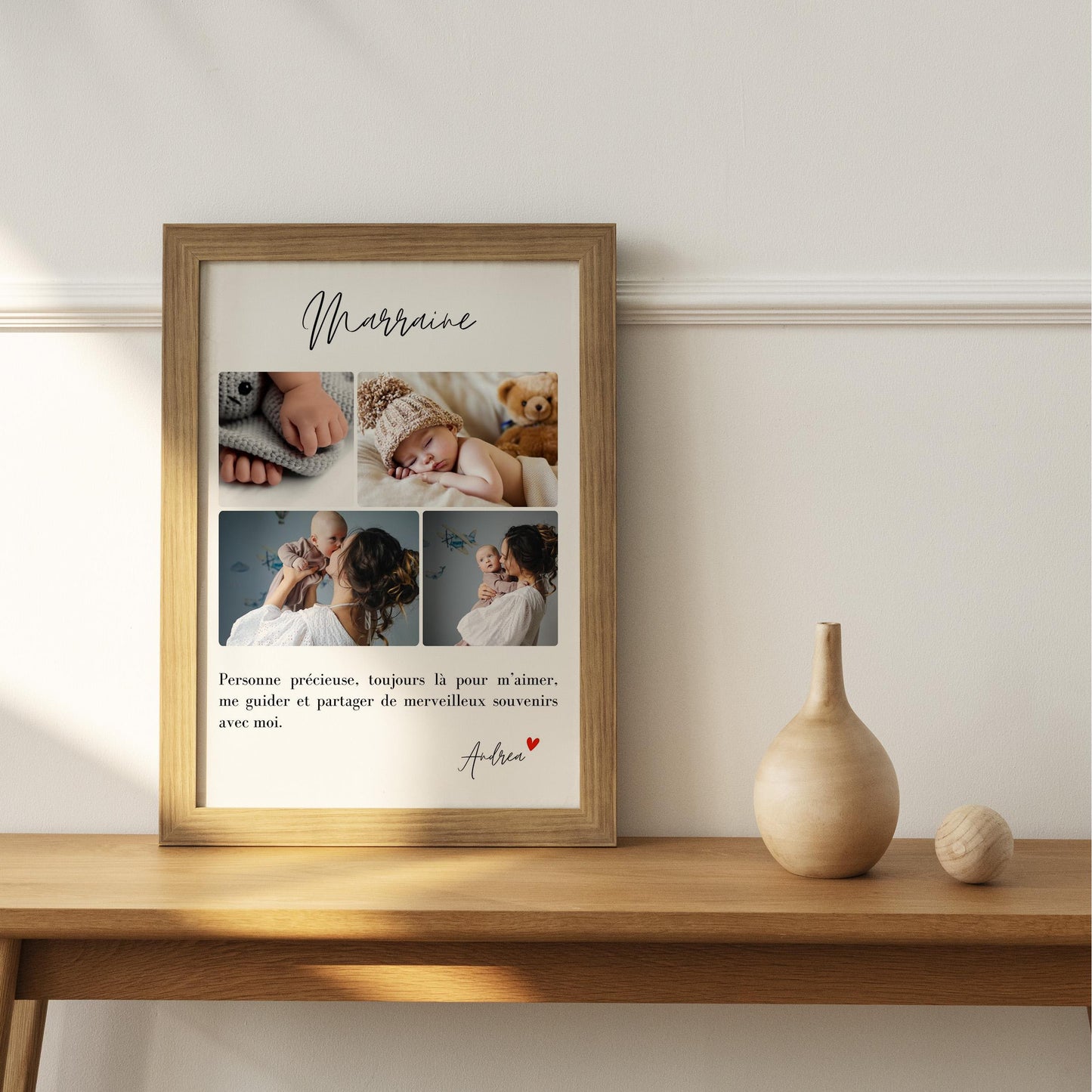 Affiche marraine personnalisée - Cadeau personnalisé marraine