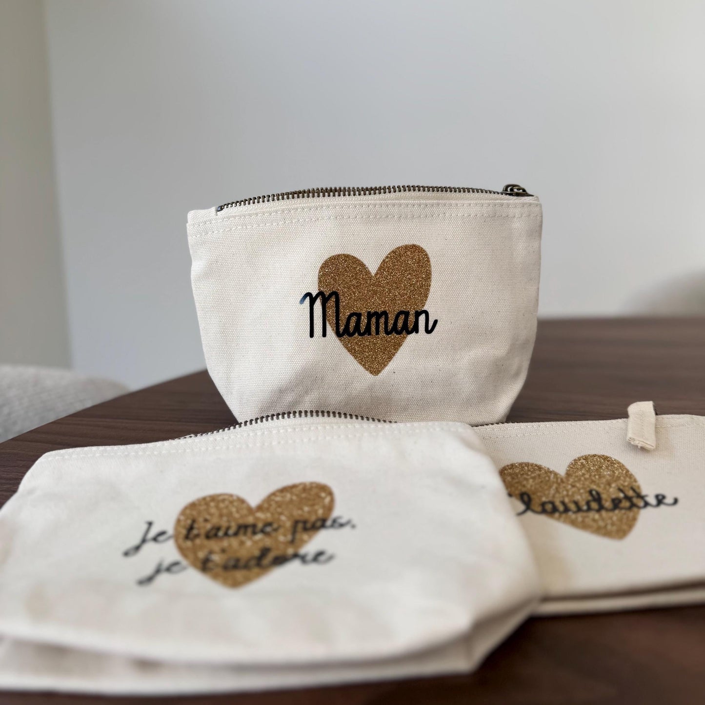 Pochette personnalisée, trousse personnalisée maman, trousse marraine, pochette nounou/ATSEM/maîtresse/tata/mamie