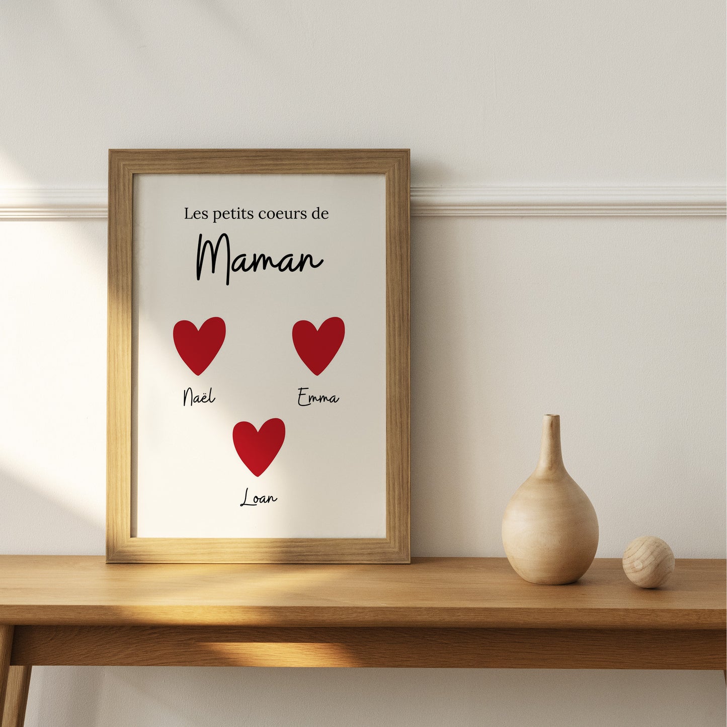 Affiche personnalisée "les petits coeurs de maman", cadeau maman, fête des mères
