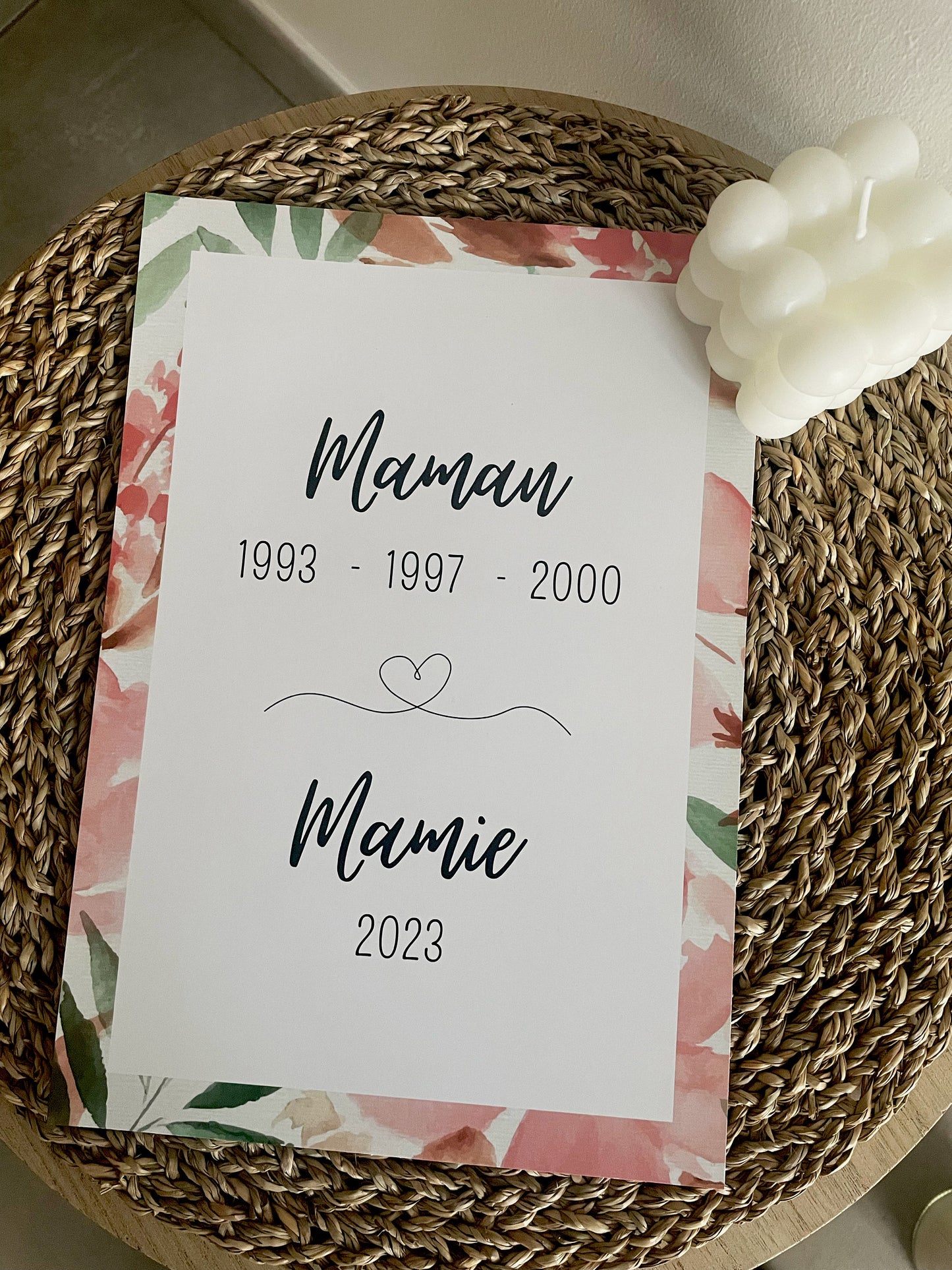 Affiche dates mamie, annonce grossesse mamie