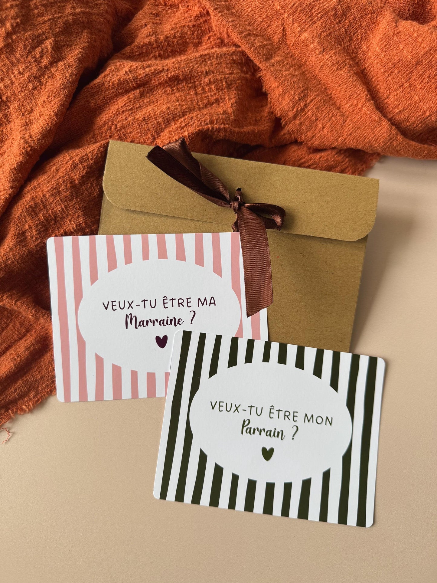 Carte Demande Parrain & Marraine – Demande Originale - Annonce Marraine Parrain