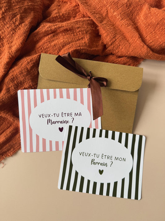 Carte Demande Parrain & Marraine – Demande Originale - Annonce Marraine Parrain