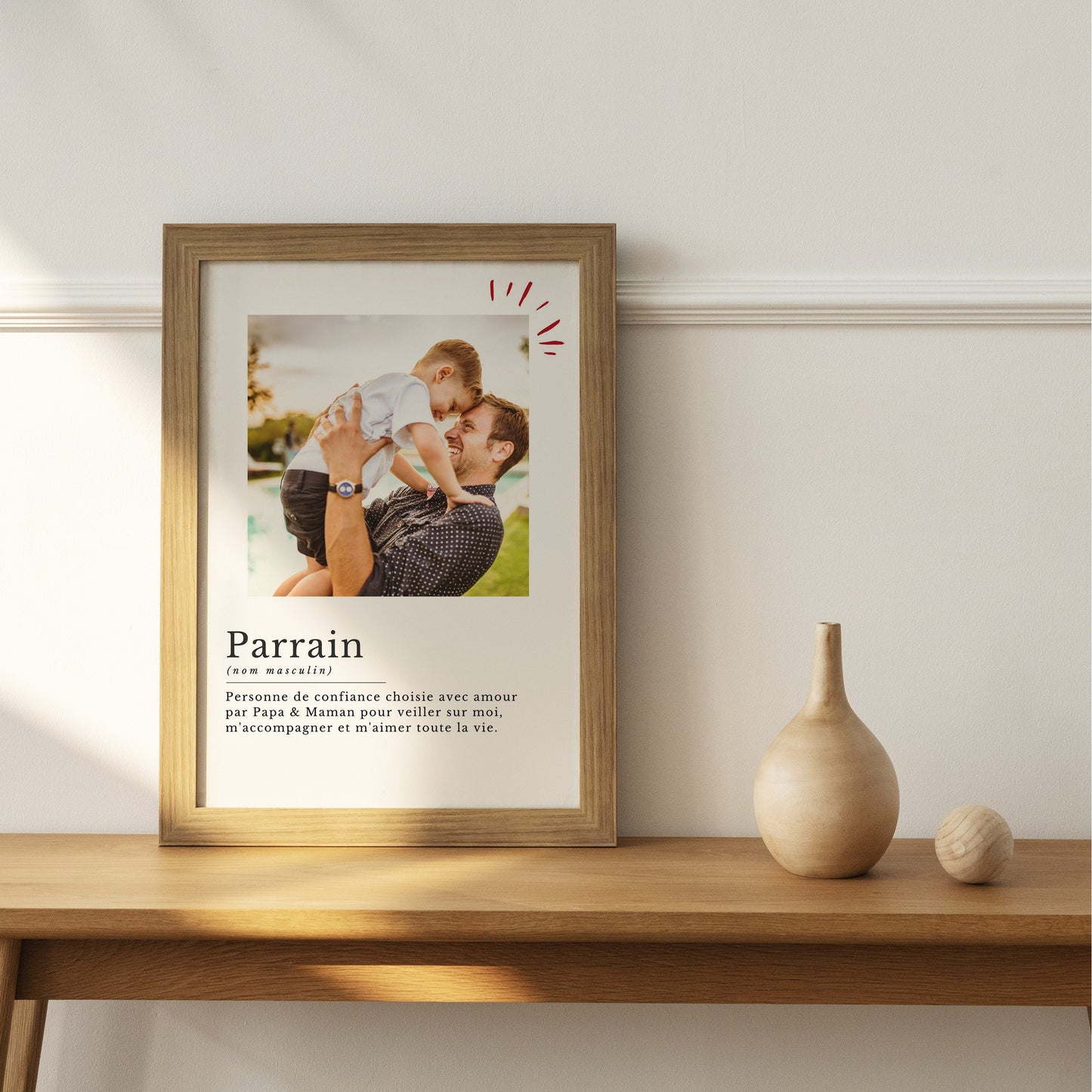 Affiche définition parrain personnalisée avec photo - cadeau parrain personnalisé