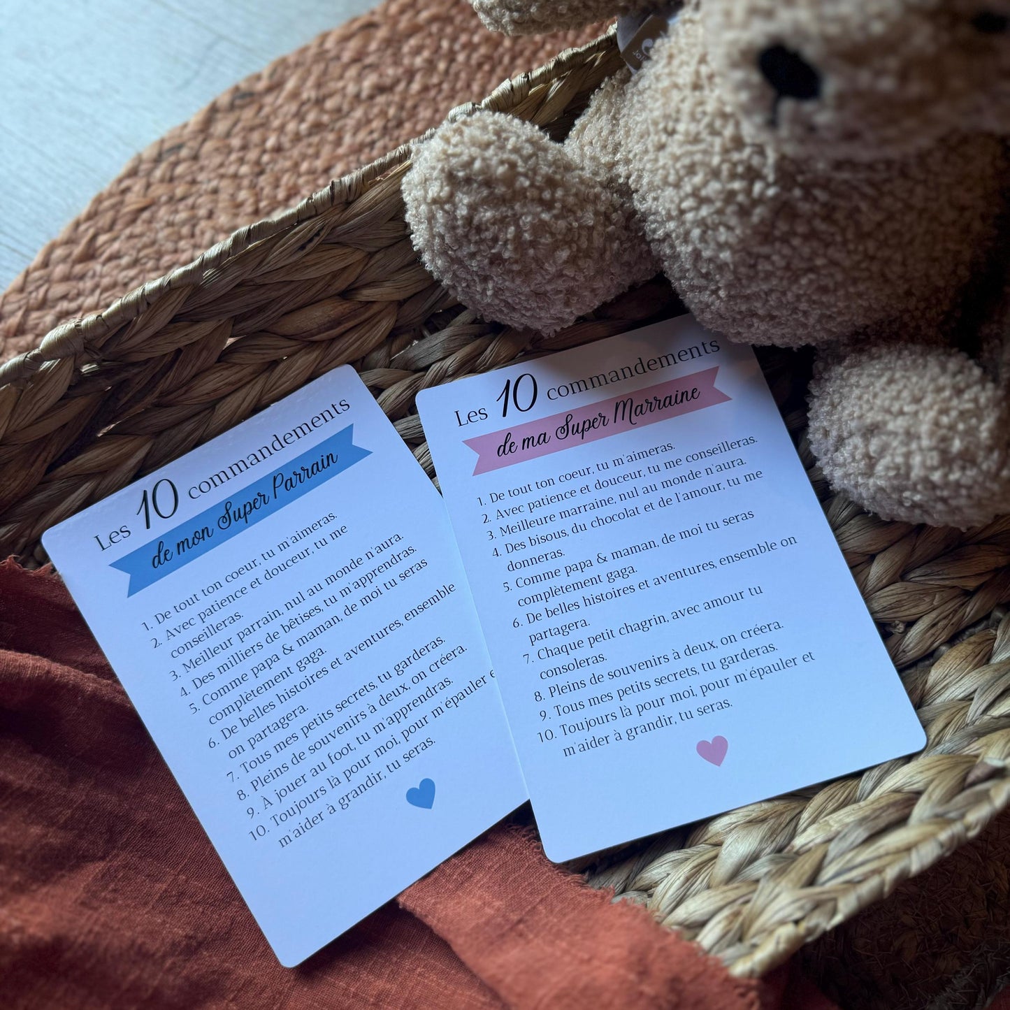 Carte 10 commandements parrain marraine