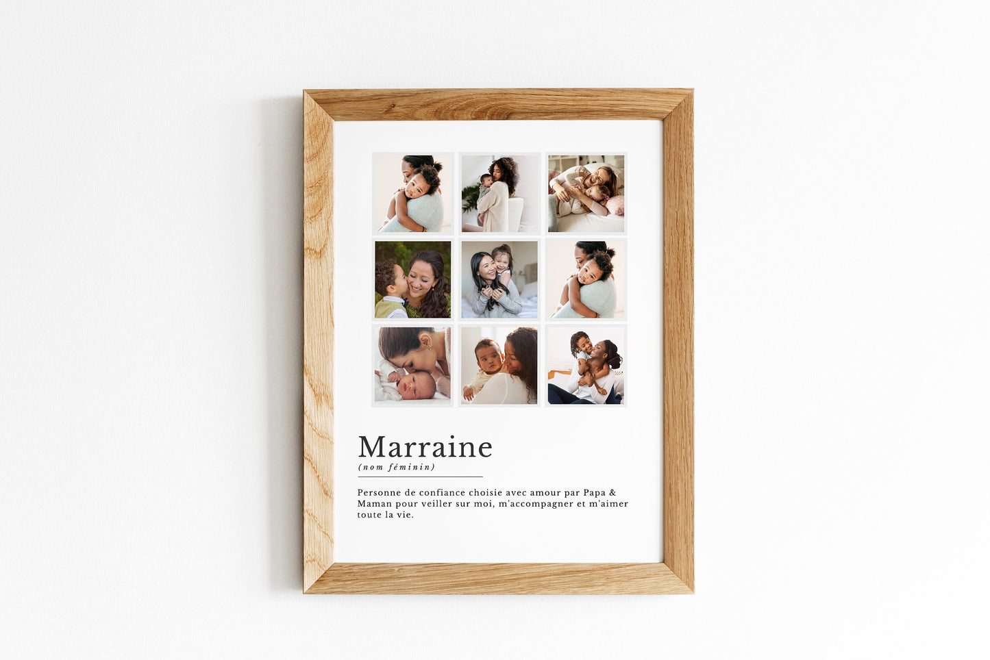 Affiche définition marraine personnalisée avec photos - cadeau marraine