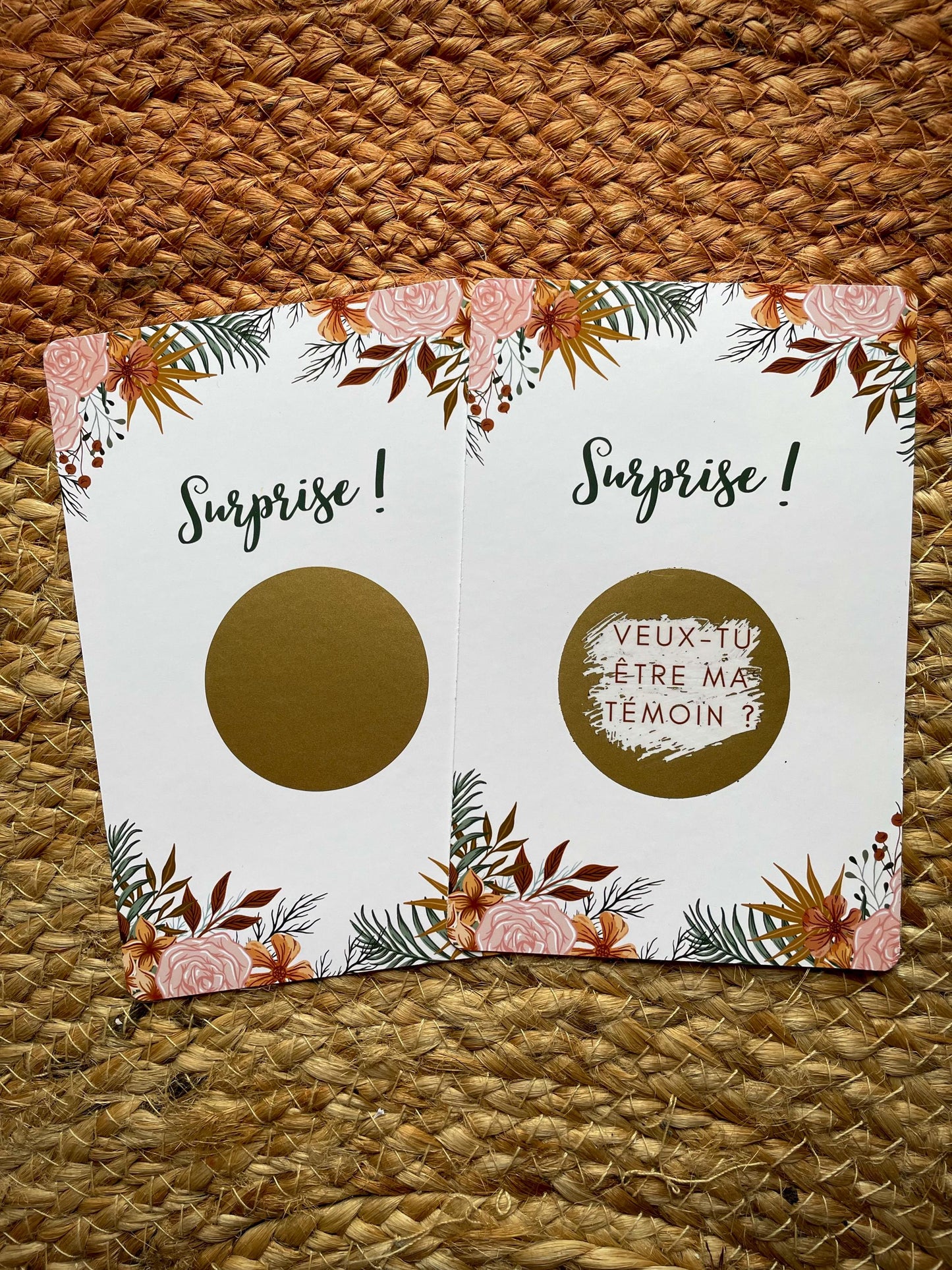 Carte à gratter demande témoin mariage  "veux-tu être ma témoin ?" - cadeau original demande témoin