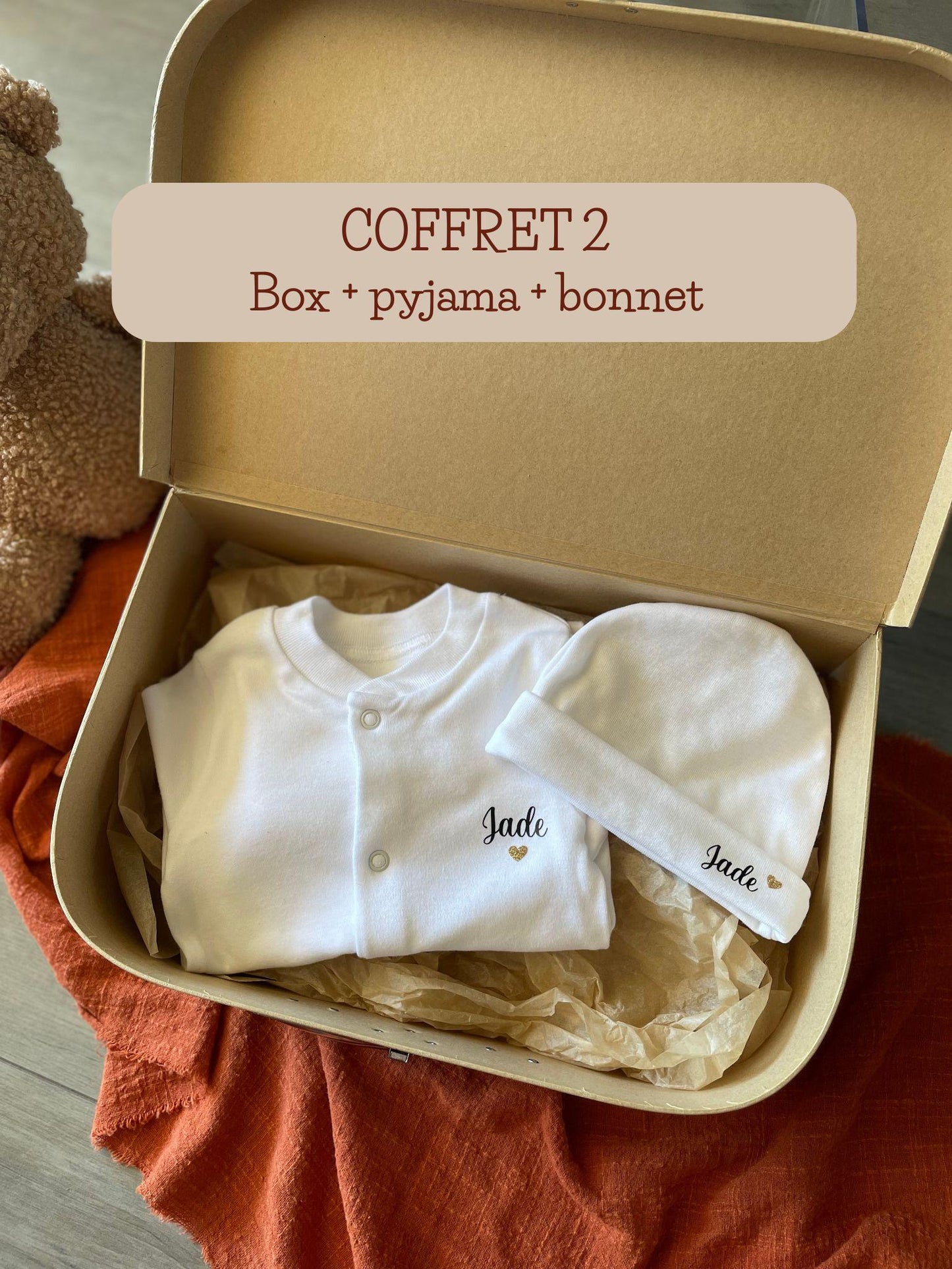 Box Naissance Personnalisée - Coffret Naissance Bébé Personnalisé - Cadeau Naissance Fille ou Garçon