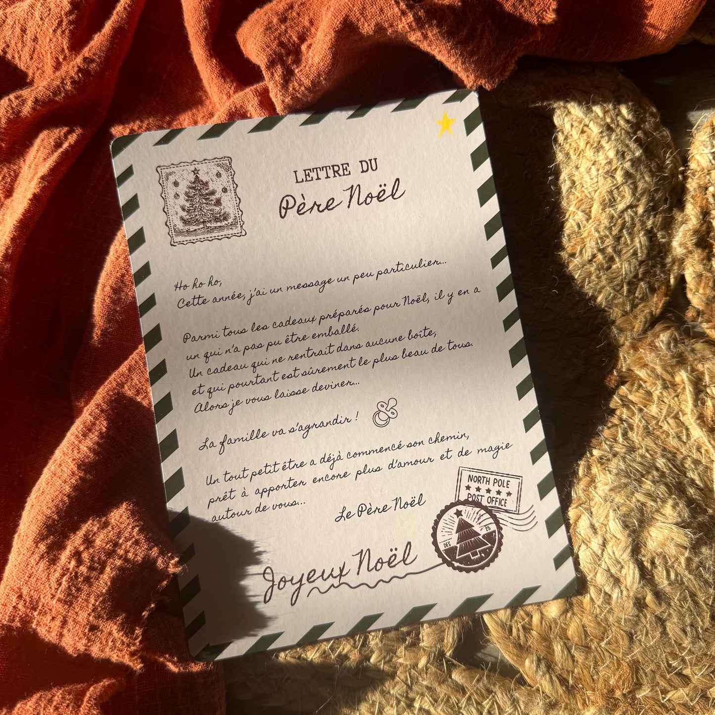 Lettre du Père Noël, annonce grossesse originale Noël