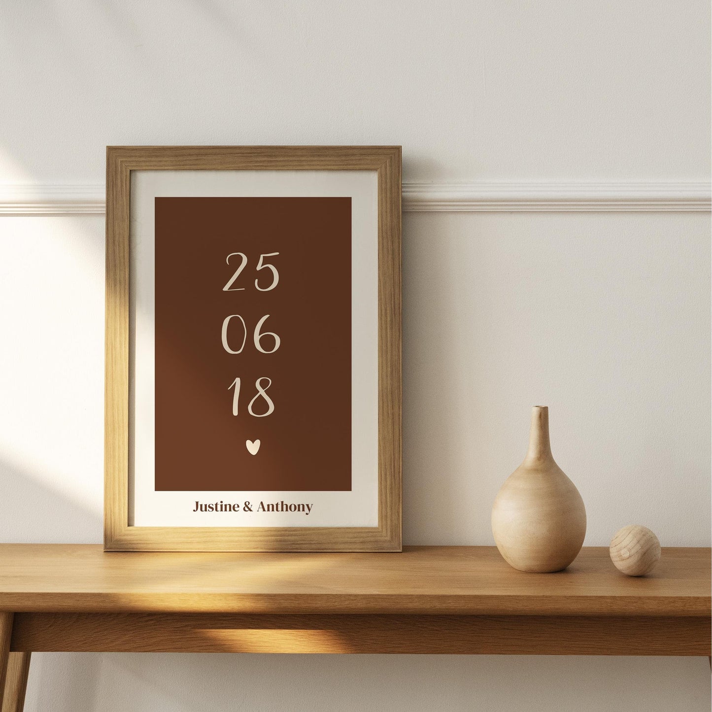 Affiche personnalisée date importante / couple / mariage / naissance