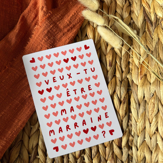 Carte demande marraine – Veux-tu être ma marraine ?