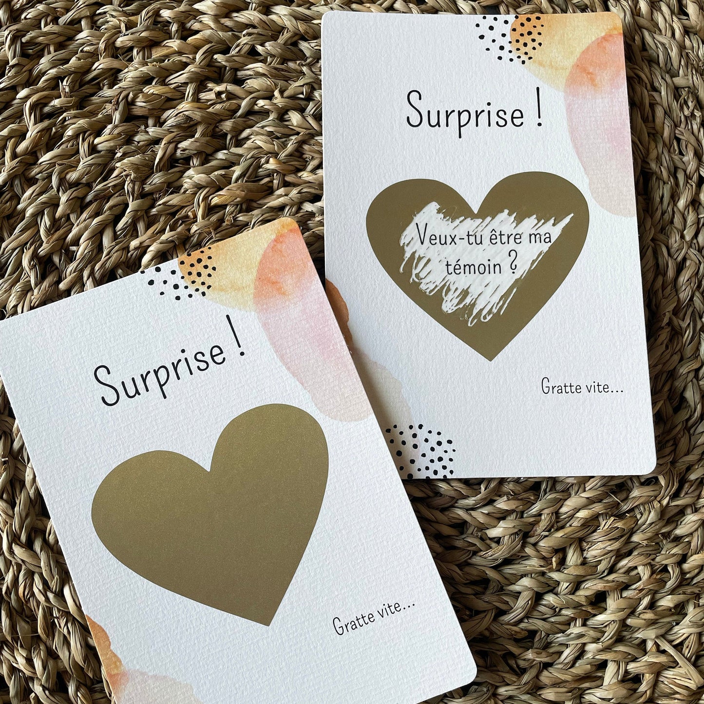 Carte à gratter demande témoin mariage  "veux-tu être ma témoin ?"