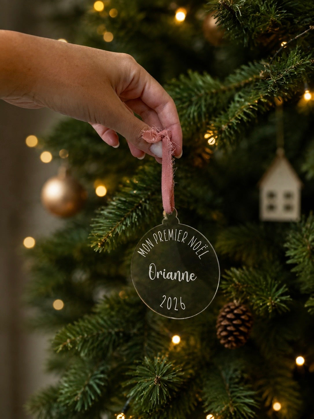 Mon premier Noël - Boule de Noël personnalisée bébé - décoration sapin personnalisée 1er Noël bébé