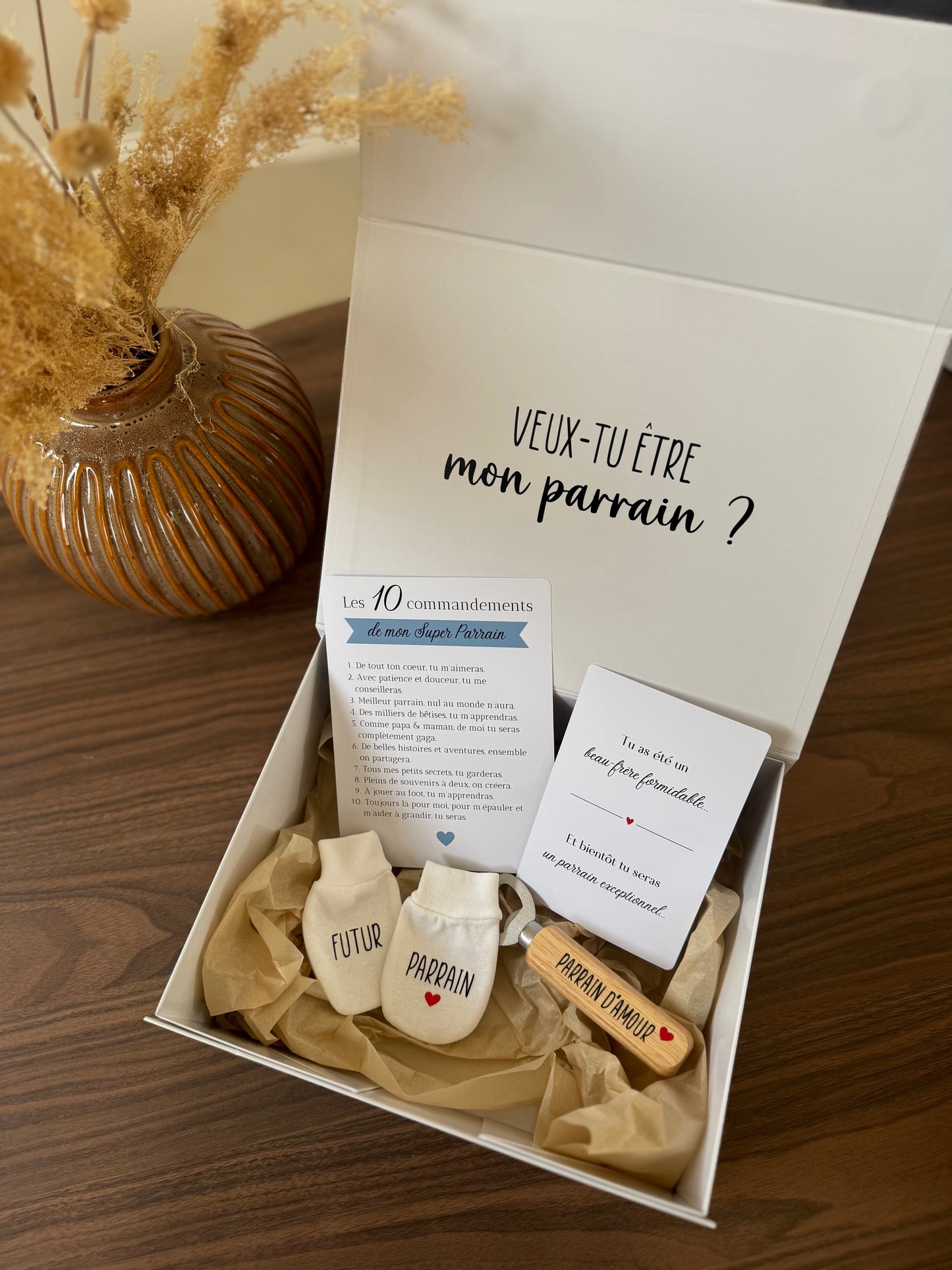 Box Demande Parrain Personnalisée Veux-tu être mon parrain ? - Cadeau Futur Parrain - Coffret cadeau demande parrain