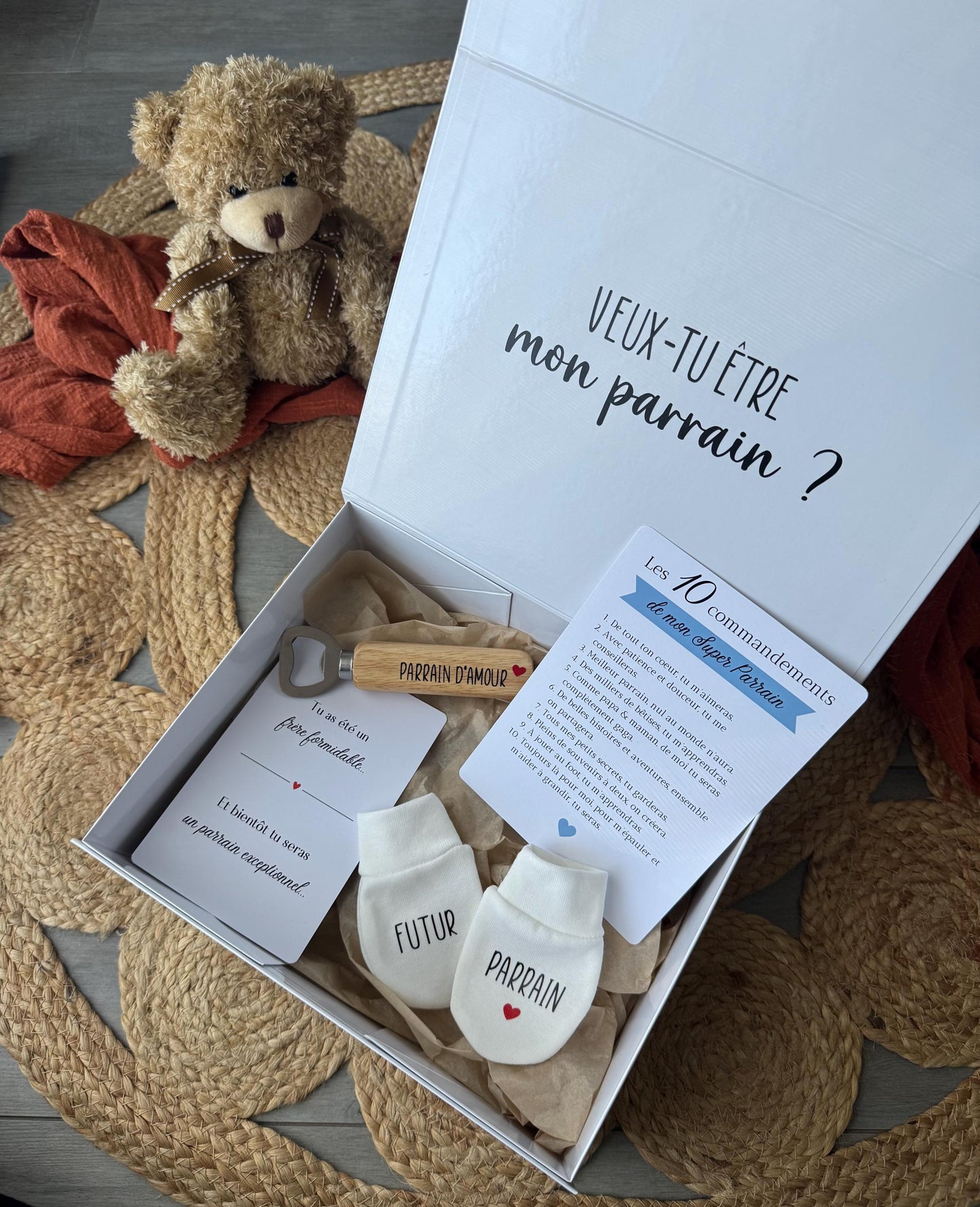 Box Demande Parrain Personnalisée Veux-tu être mon parrain ? - Cadeau Futur Parrain - Coffret cadeau demande parrain
