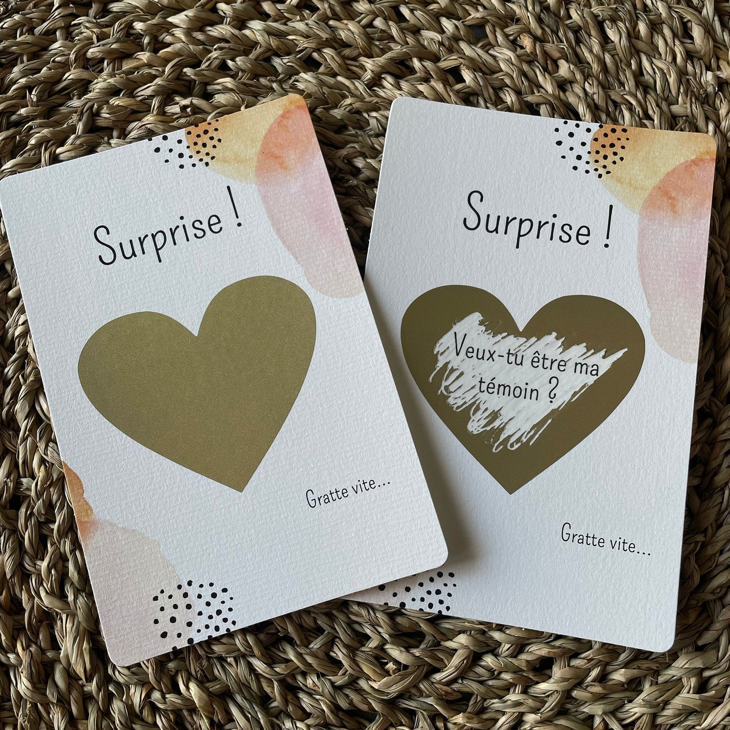 Carte à gratter demande témoin mariage  "veux-tu être ma témoin ?"