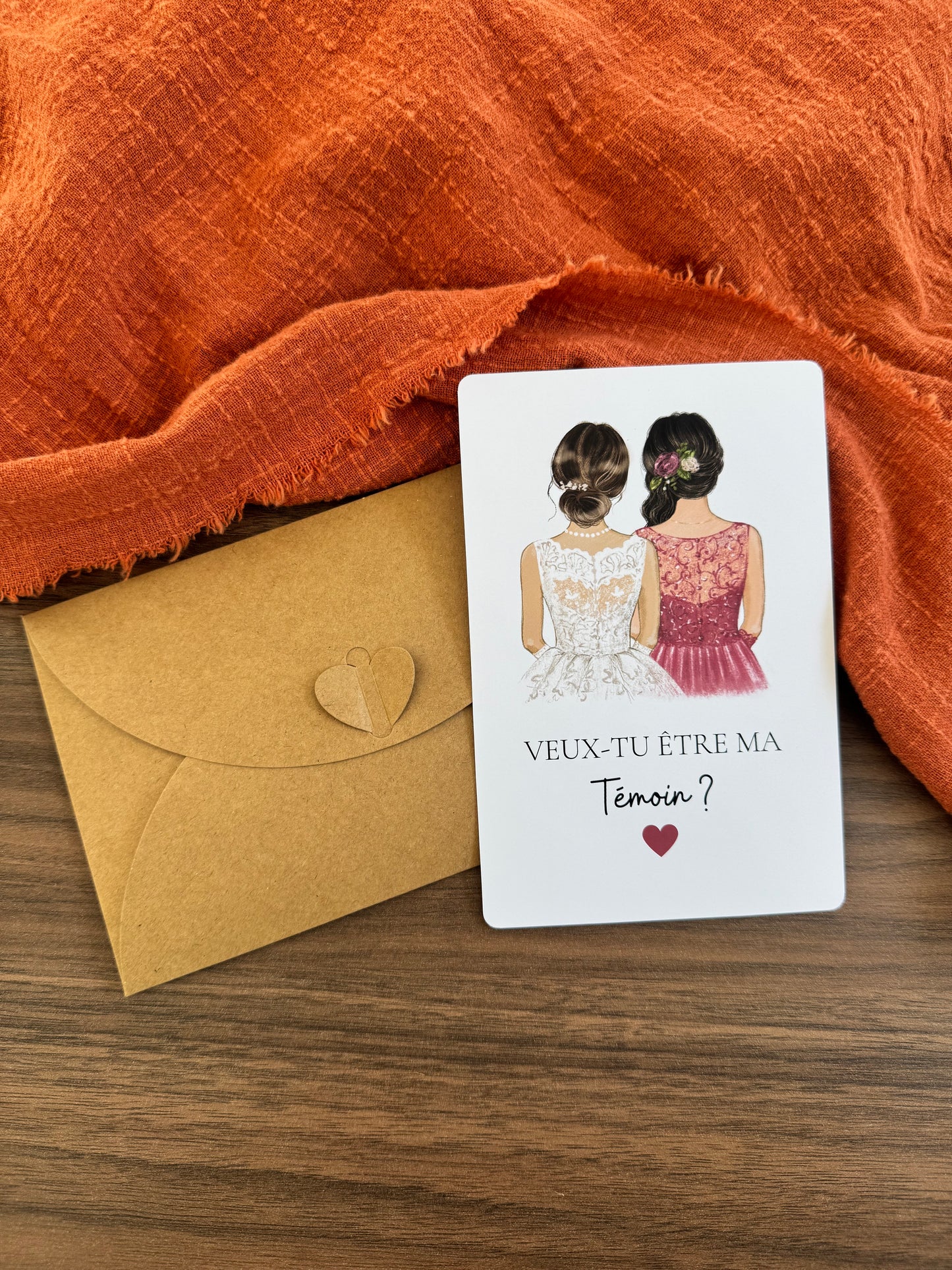 Carte demande témoin mariage "Veux-tu être ma témoin ?"
