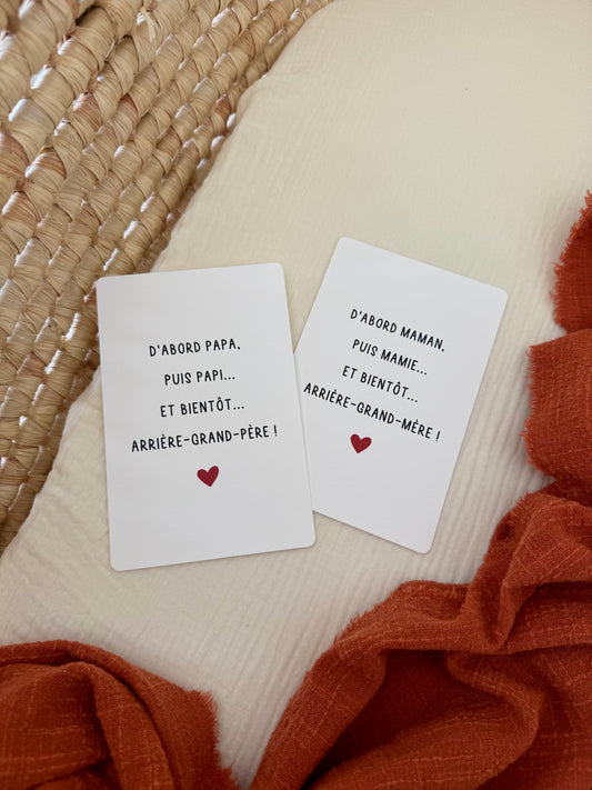 Carte annonce grossesse arrière-grands-parents, carte future arrière-grand-mère, carte futur arrière-grand-père