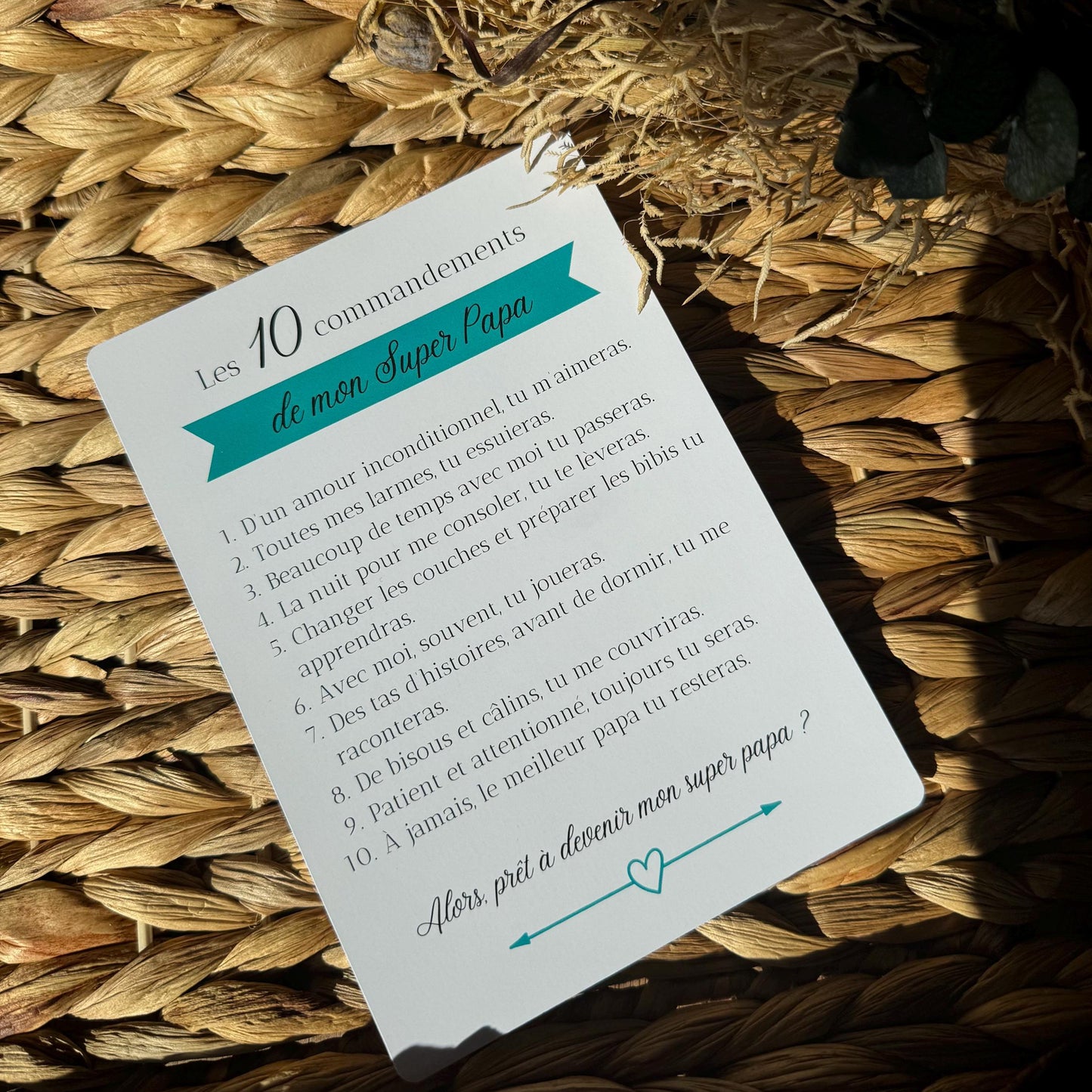 Carte 10 commandements papa - annonce grossesse futur papa
