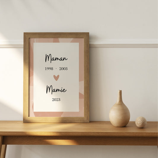 Affiche mamie, annonce grossesse mamie, cadeau personnalisé mamie