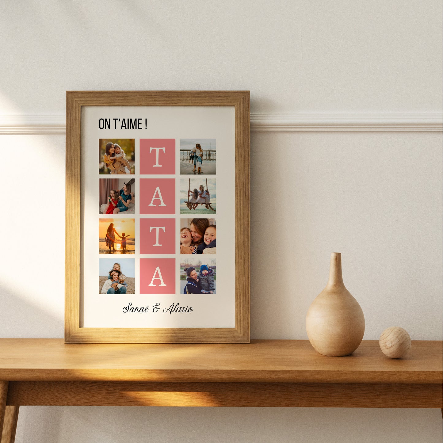 Affiche personnalisée tata photos - Cadeau tata personnalisé