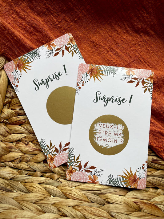 Carte à gratter demande témoin mariage  "veux-tu être ma témoin ?" - cadeau original demande témoin