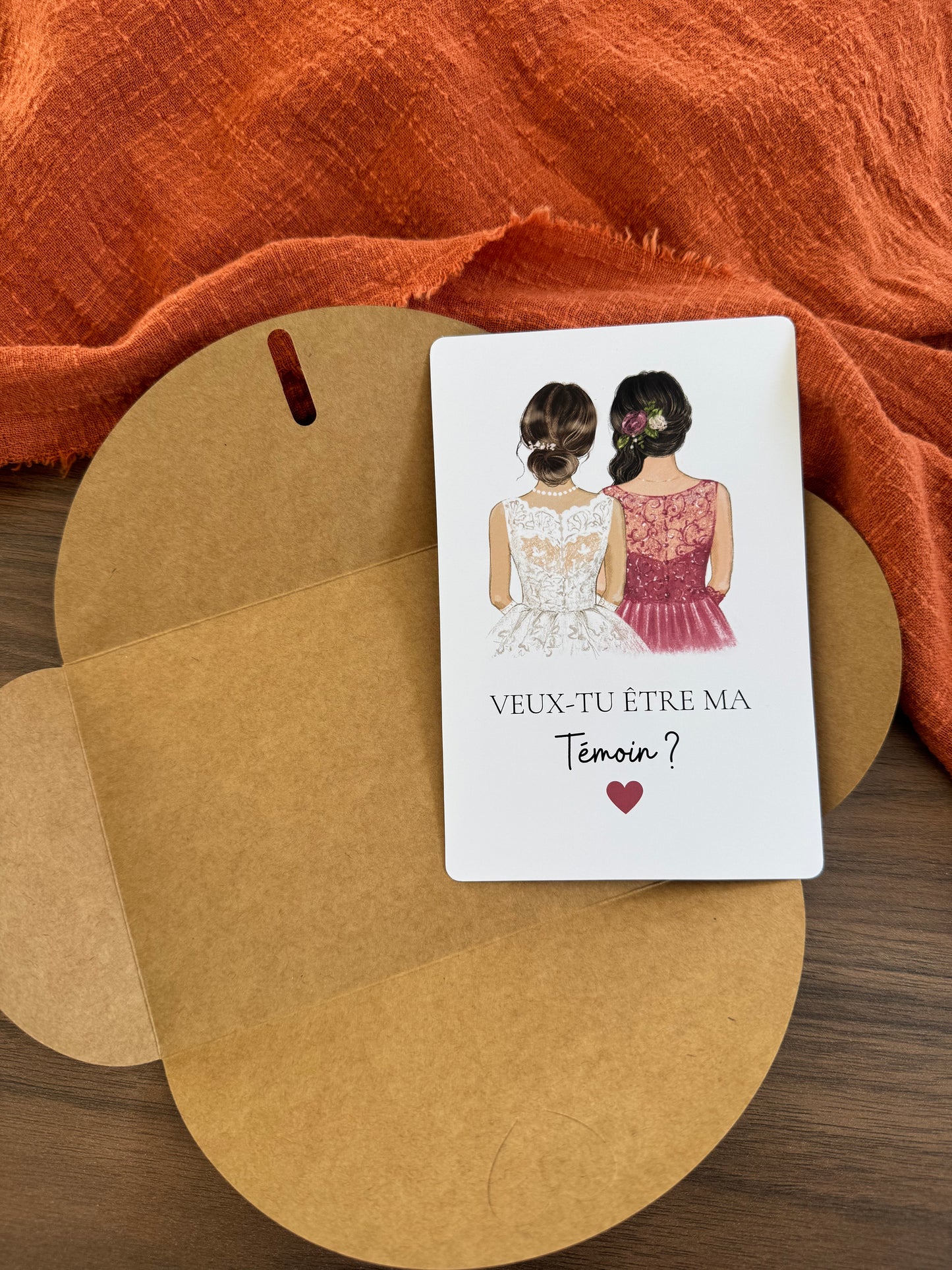 Carte demande témoin mariage "Veux-tu être ma témoin ?"