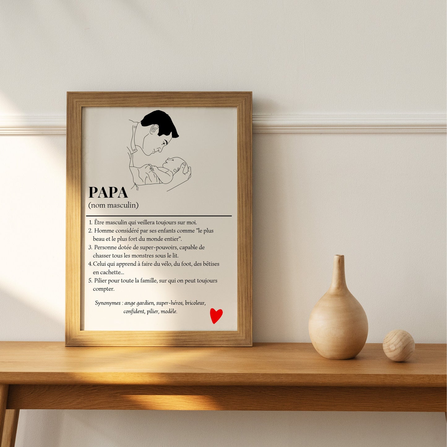Affiche personnalisée papa, cadeau papa fête des pères