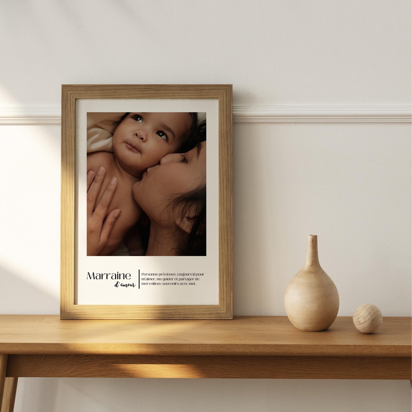 Affiche personnalisée marraine - cadeau marraine personnalisé avec photo