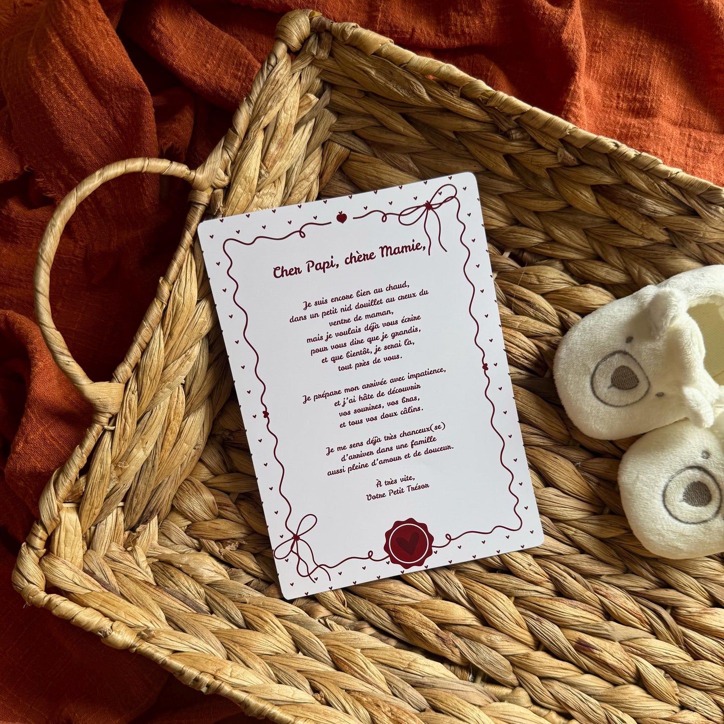Carte annonce grossesse grands-parents - Lettre annonce bébé originale