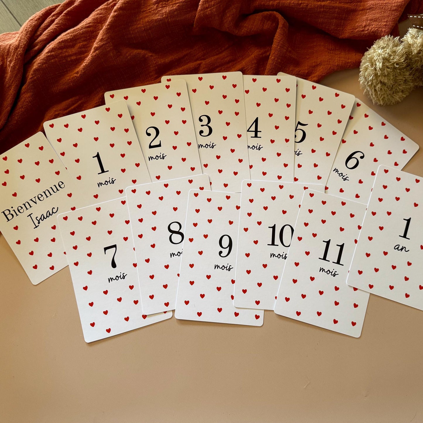 Cartes étapes bébé - Première année bébé - Cartes photos premiers mois bébé