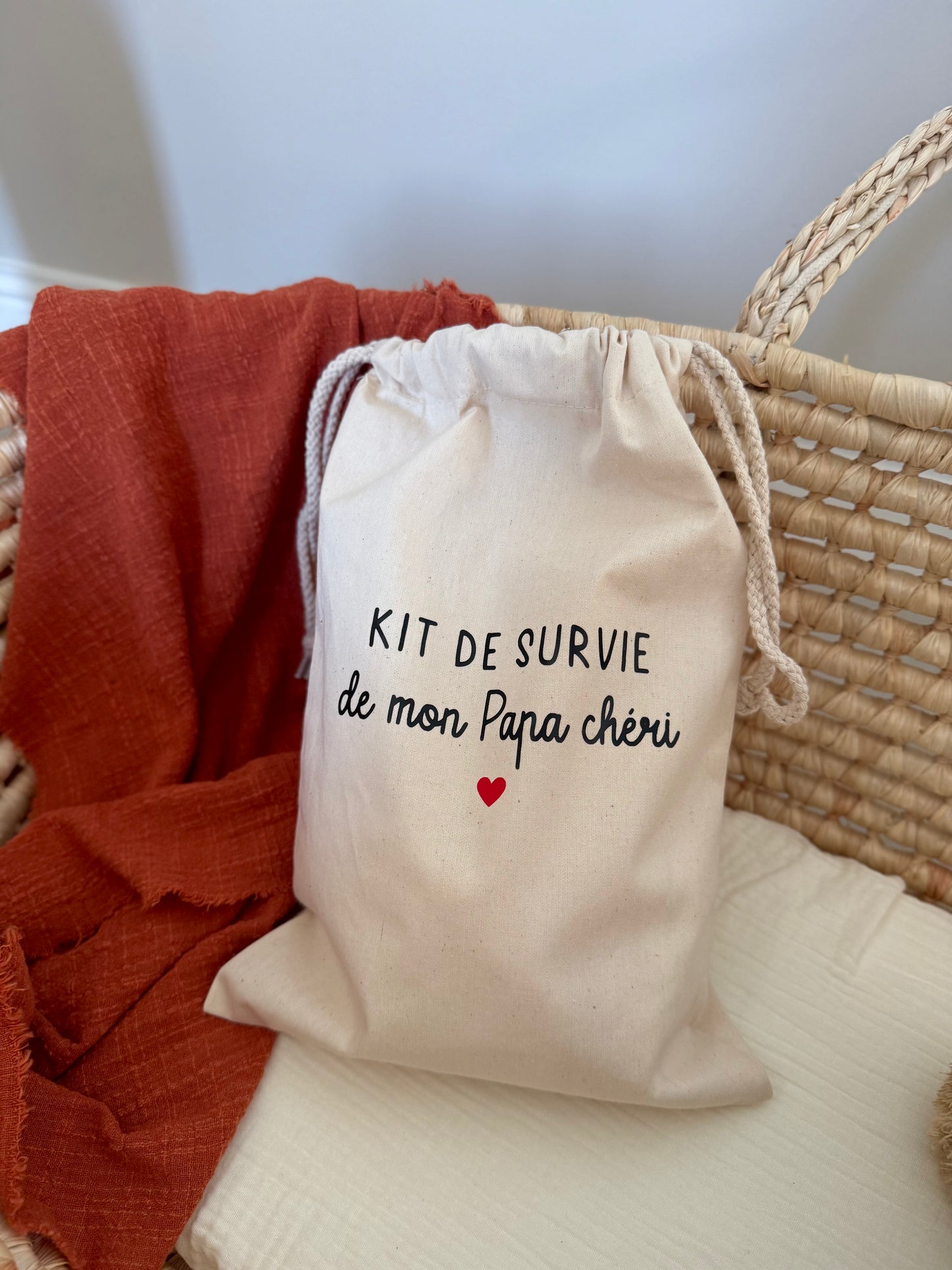 Kit de survie futur papa - Pochon maternité papa - Cadeau naissance papa personnalisé