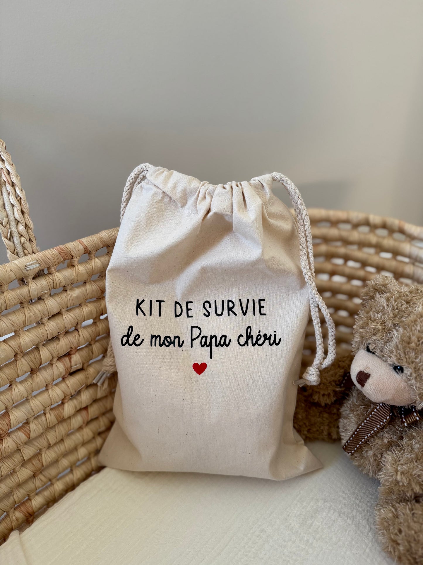Kit de survie futur papa - Pochon maternité papa - Cadeau naissance papa personnalisé