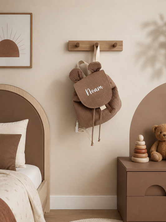 Sac à dos enfant personnalisé en gaze de coton - Sac à dos maternelle - Sac à dos crèche / nounou