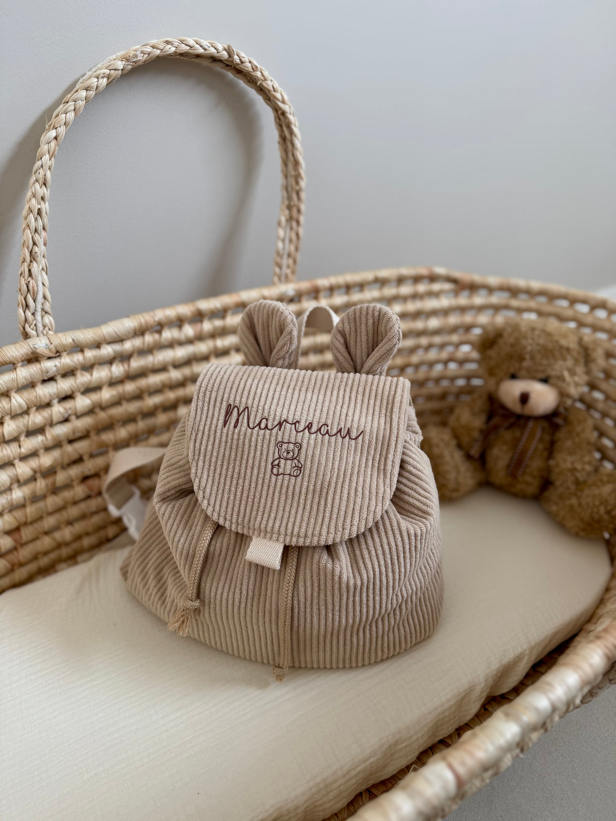 Sac à dos enfant personnalisé en gaze de coton - Sac à dos maternelle - Sac à dos crèche / nounou